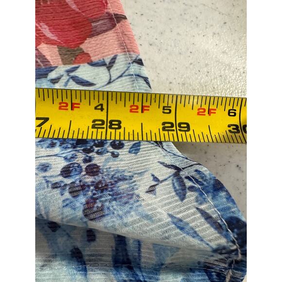 Soft Surroundings Women’s 3X Anastasia Blue Floral Patchwork Blouse Button A34 - Picture 8 of 8